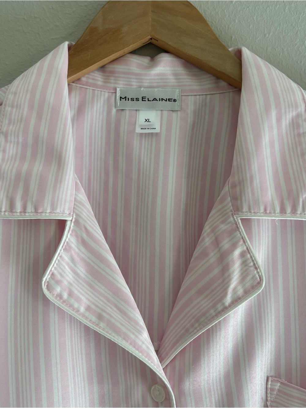 New Miss Elaine Pink and White Striped Pajama Set - Picture 5 of 10